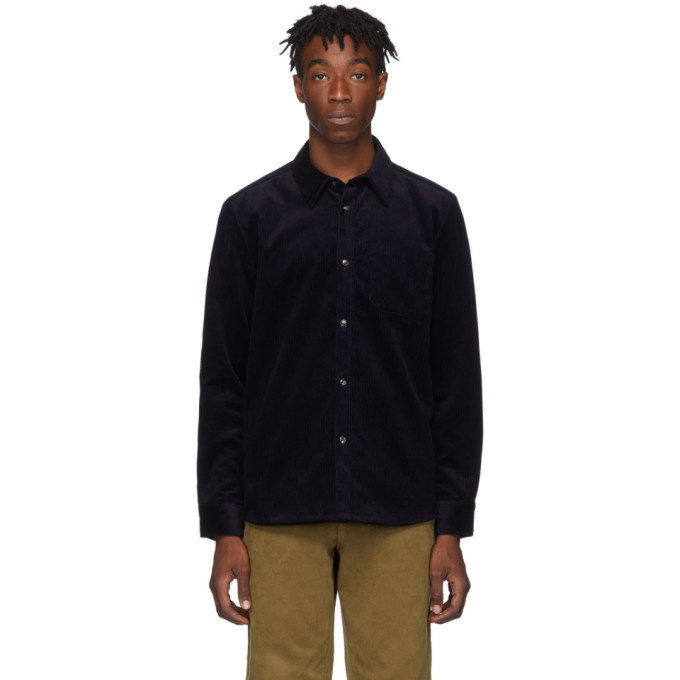 Photo: A.P.C. Navy Corduroy Marc Shirt