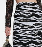 Dolce&Gabbana - Zebra-print sequined midi skirt