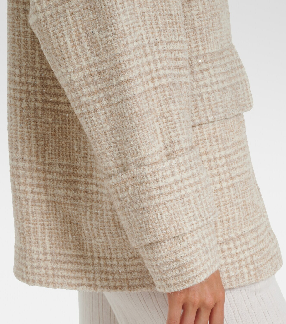 Eleventy Checked wool and alpaca-blend jacket