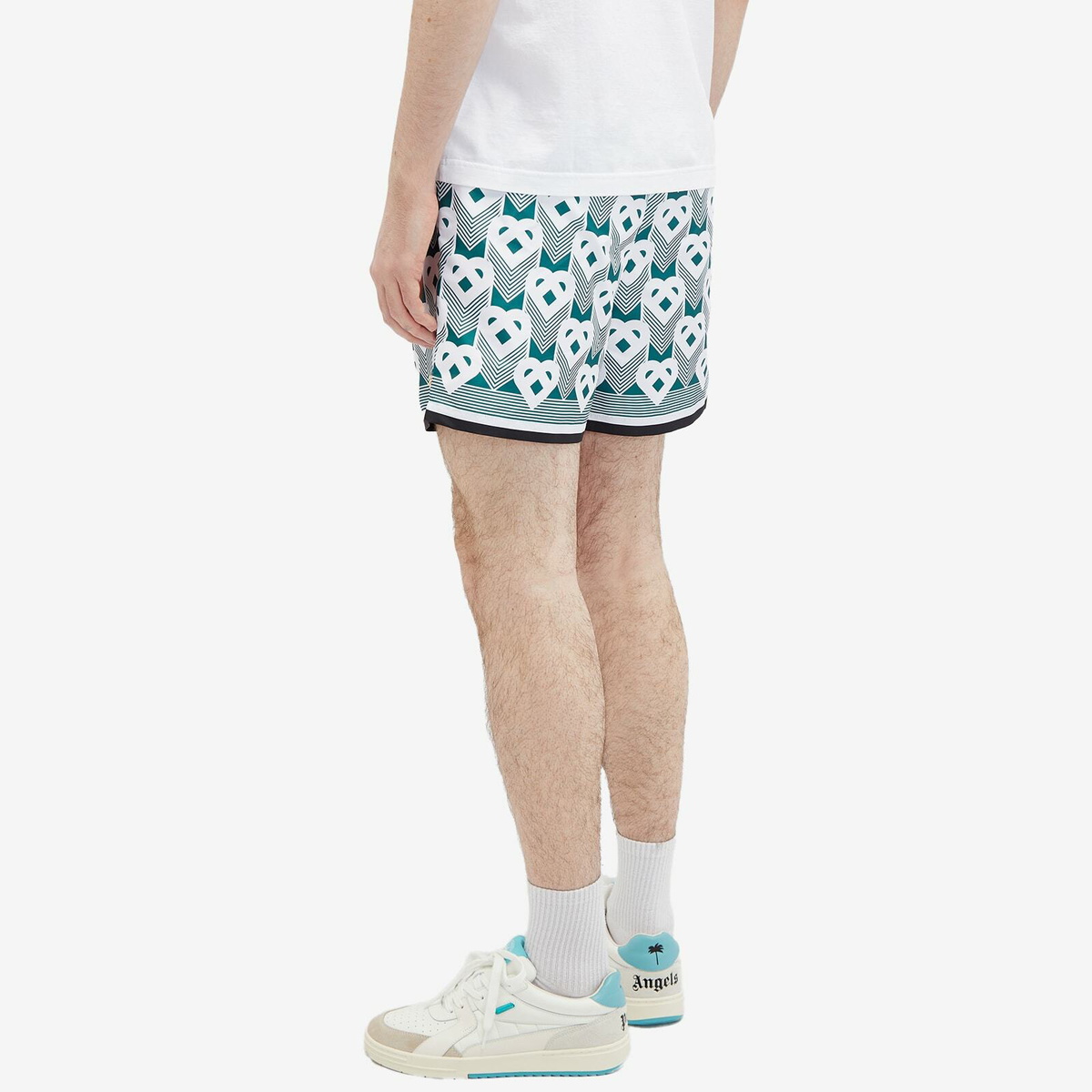 Casablanca Men's Printed Swim Shorts in Heart Monogram
