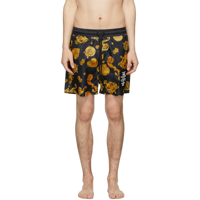 Photo: Versace Jeans Couture Black and Yellow Baroque Shorts