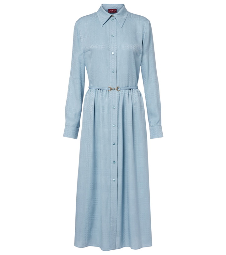 Gucci GG jacquard linen shirt dress Gucci