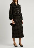 Huishan Zhang Harriet Embellished Metallic Tweed Jacket Black