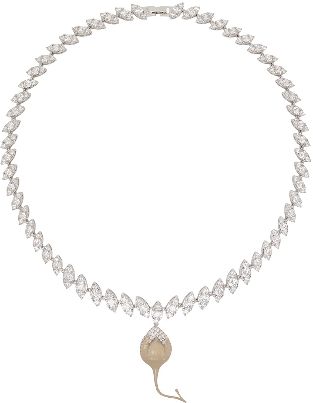 Photo: Ottolinger Silver & Taupe Crystal Dip Necklace