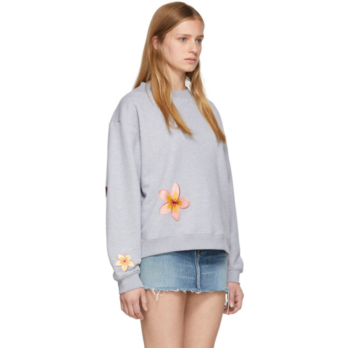 トップス Alanui Grey Hawaiian Map Sweatshirt M Alanui Grey Hawaiian Map Sweatshirt Alanui