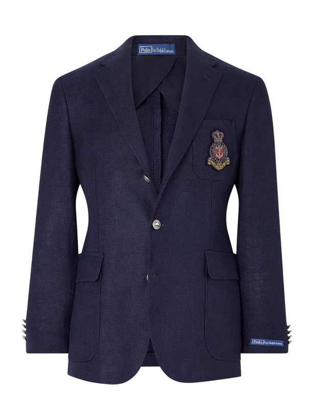 Photo: Polo Ralph Lauren - Logo-Embroidered Linen-Hopsack Blazer - Blue