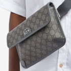 Gucci Men's GG Supreme Jacquard Belt Bag in Grey/Black