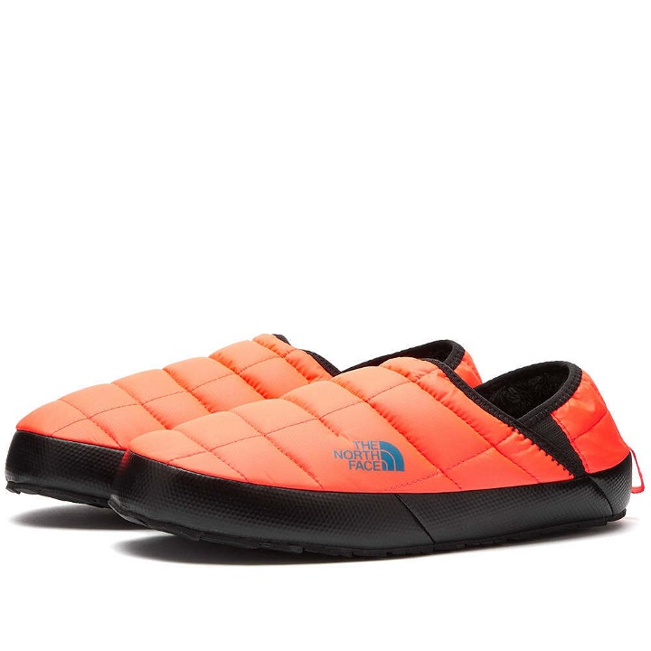 Photo: The North Face Men's Thermoball Traction Mule V in Brilliant Coral/Black