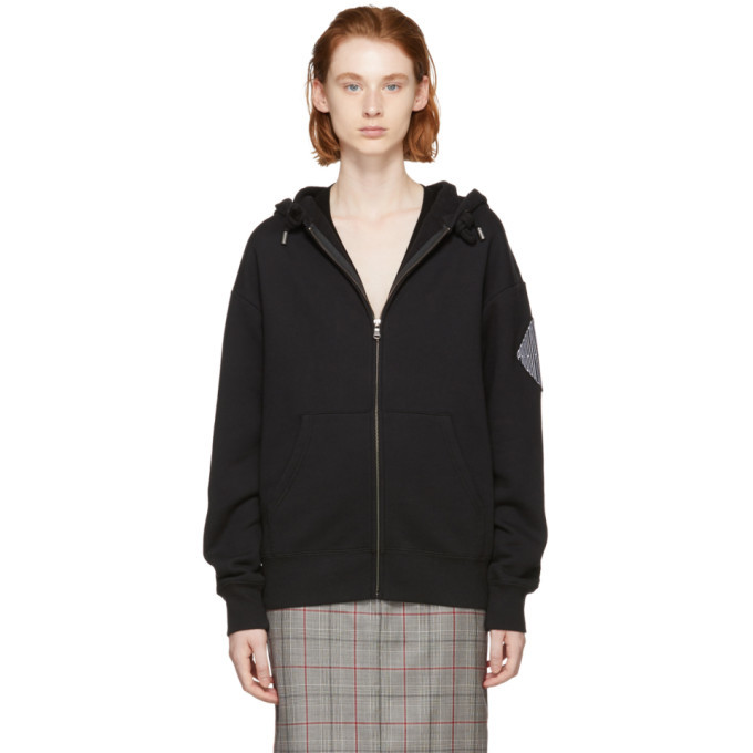 Photo: Proenza Schouler Black PSWL Logo Zip-Up Hoodie