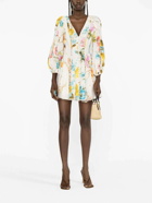 ZIMMERMANN - Floral Print Linen Mini Dress