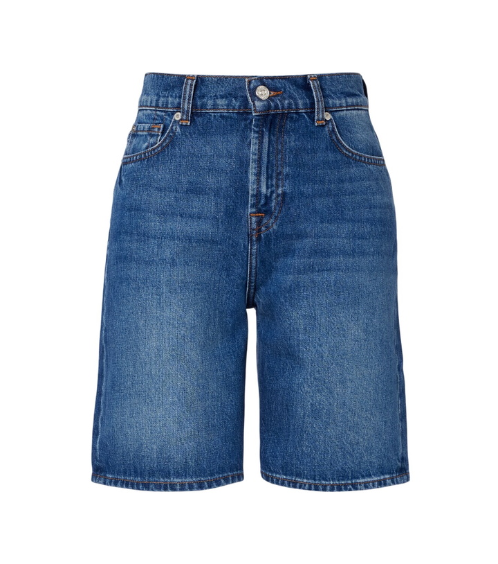 Photo: 7 For All Mankind Lola distressed denim Bermuda shorts