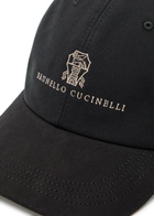 Brunello Cucinelli Logo-embroidered Cotton cap Black