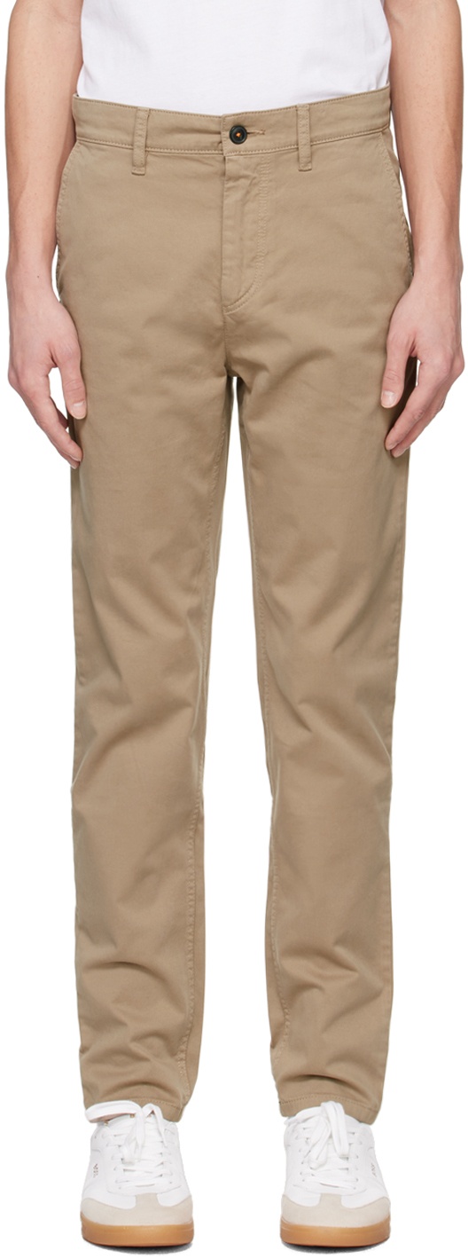 Photo: BOSS Taupe Slim-Fit Trousers