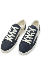Jude Llow Nico Panelled Grained Leather Sneakers Navy