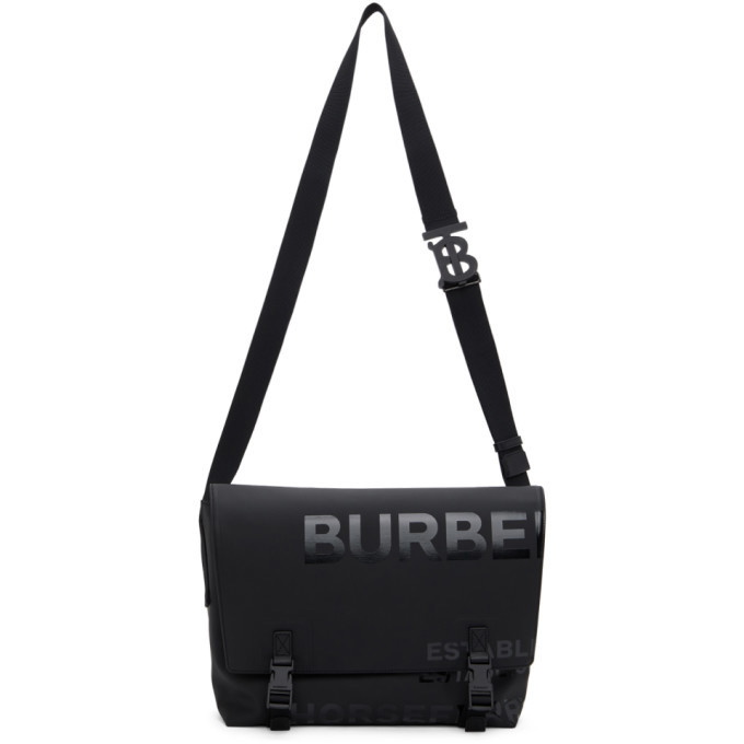 Photo: Burberry Black Coated Canvas Horseferry Print Bag