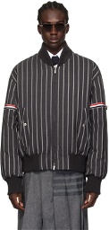 Thom Browne Gray Stripe Down Jacket