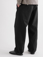 Barena - Wide-Leg Cotton Trousers - Black
