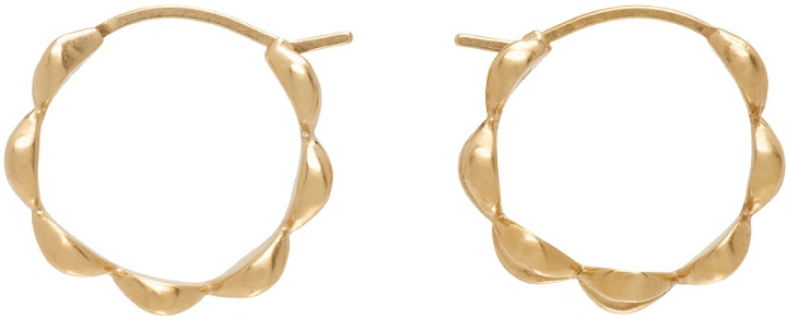 Photo: Maison Margiela Gold Textured Hoop Earrings