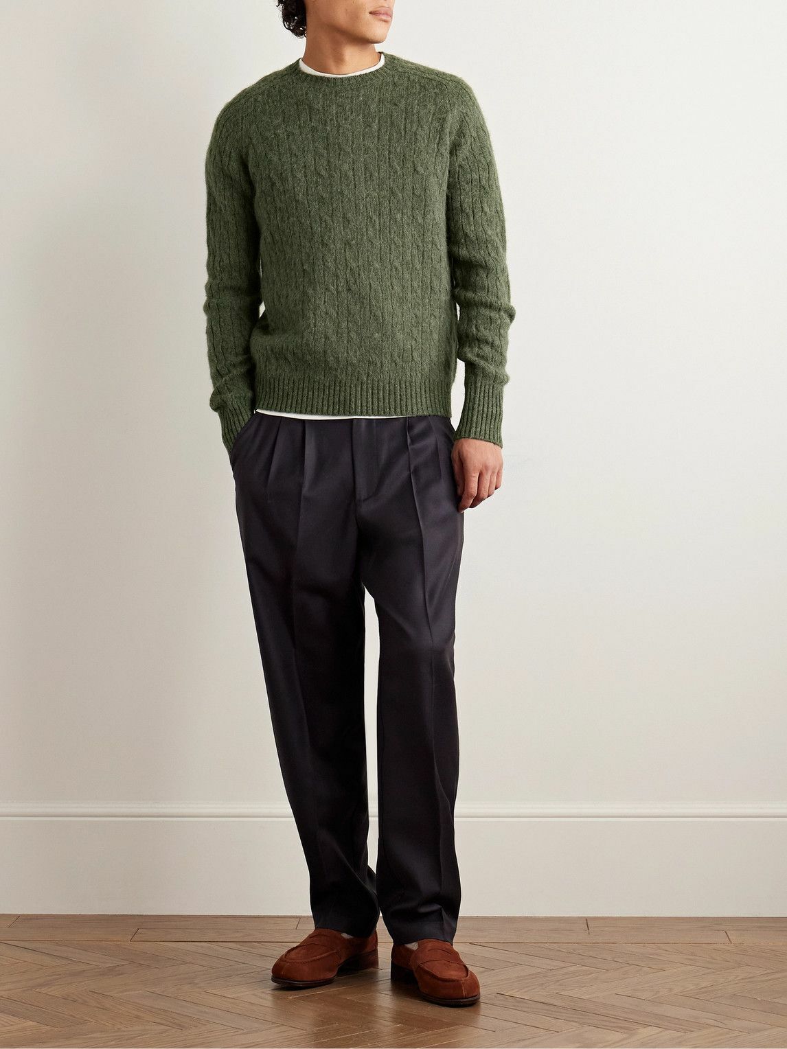 Sid Mashburn - Cable-Knit Wool Sweater - Green