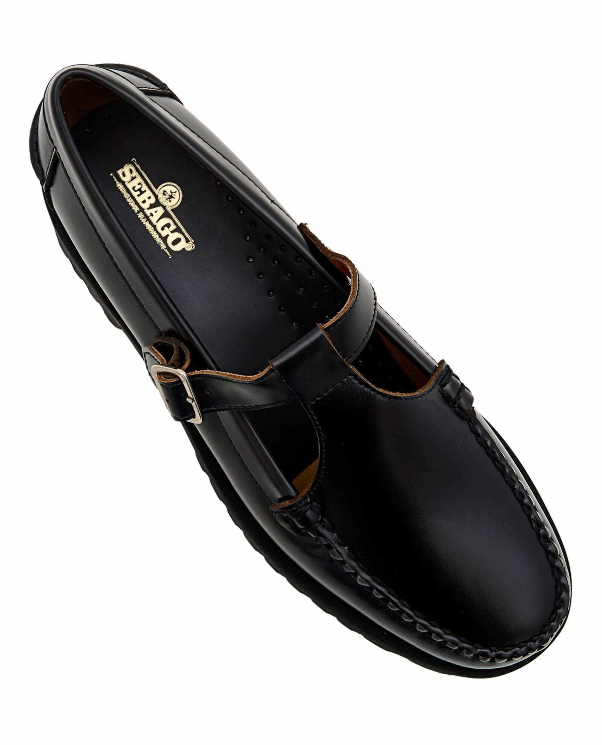 Sebago Georgina Lug Leather Loafer With T-bar