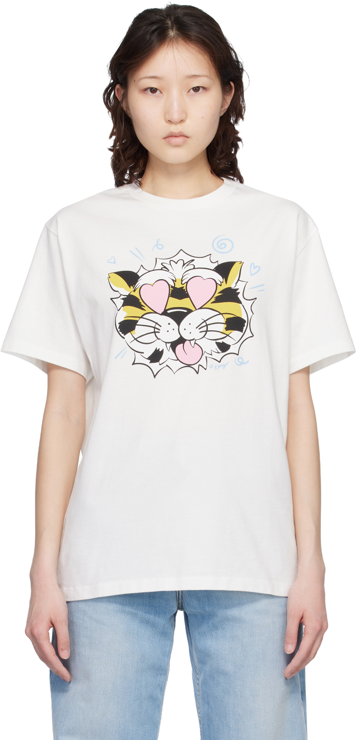 Kenzo Off-White Kenzo Paris 'KENZO Wild Tiger' Loose T-shirt