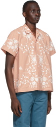 Bode SSENSE Exclusive Brown Heirloom Floral Short Sleeve Shirt