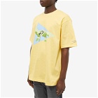 And Wander x Maison Kitsuné Triangle T-Shirt in Yellow