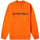 A-COLD-WALL* Men's Essential Logo Crew Sweat in Bright Orange