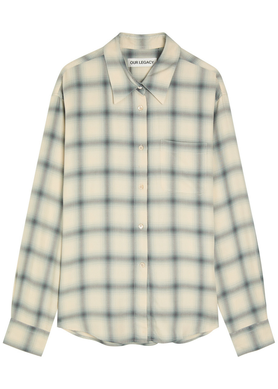 Our Legacy Forever Checked Woven Shirt Blue