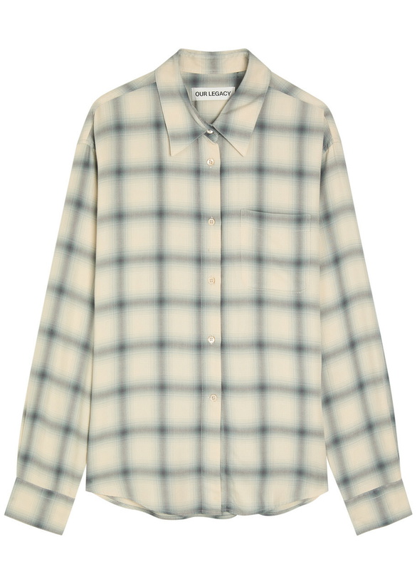Photo: Our Legacy Forever Checked Woven Shirt Blue