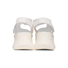 Joshua Sanders White Leather Spice Wedge Sandals