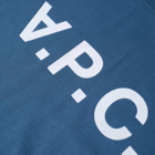 A.P.C. Men's A.P.C VPC Logo T-Shirt in Steel Blue/White