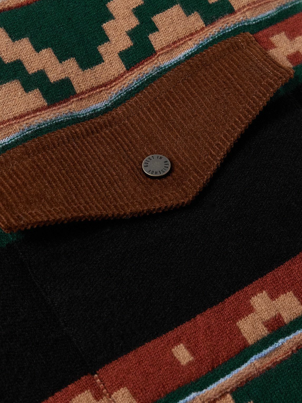 Guest In Residence - Western Industry Corduroy-Trimmed Intarsia-Knit Wool and Cashmere-Blend Jacket - Brown