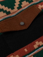 Guest In Residence - Western Industry Corduroy-Trimmed Intarsia-Knit Wool and Cashmere-Blend Jacket - Brown