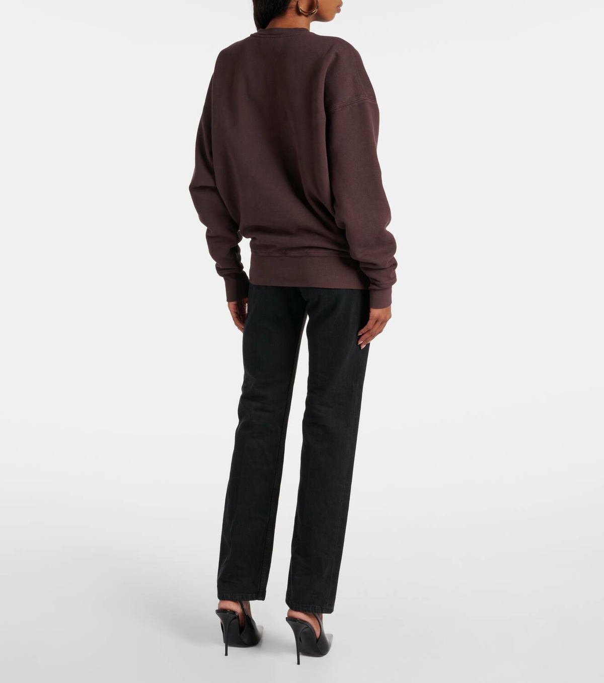 Saint Laurent Logo embroidered cotton sweatshirt