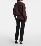 Saint Laurent Logo embroidered cotton sweatshirt