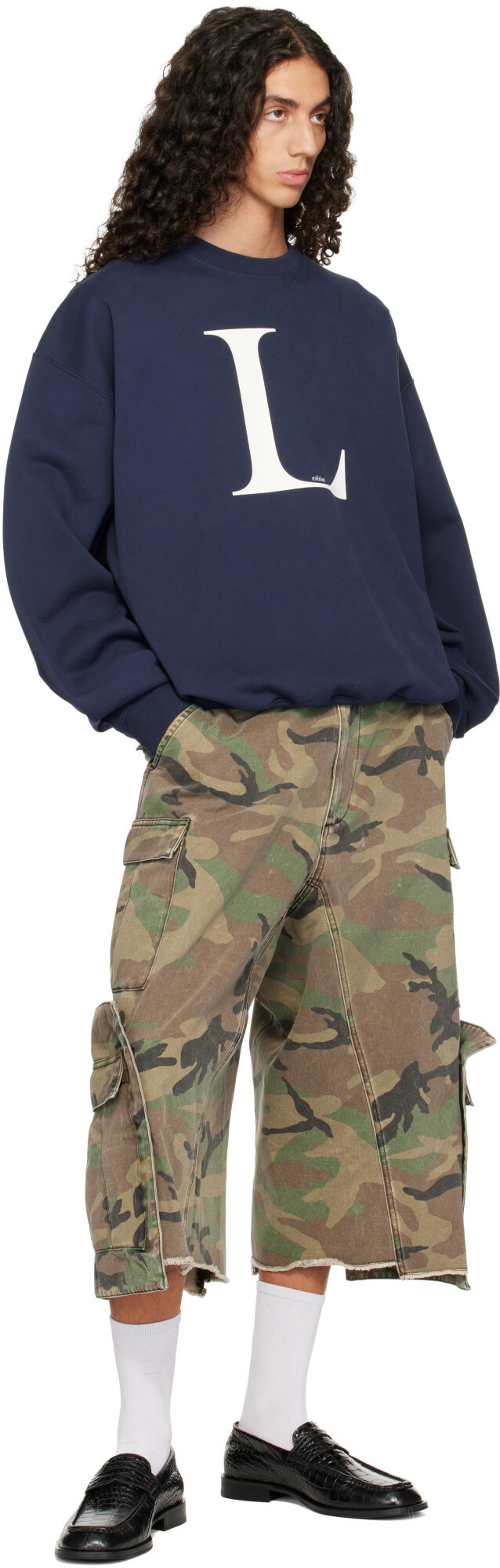 VETEMENTS Navy 'L-esbian' Oversized Sweatshirt