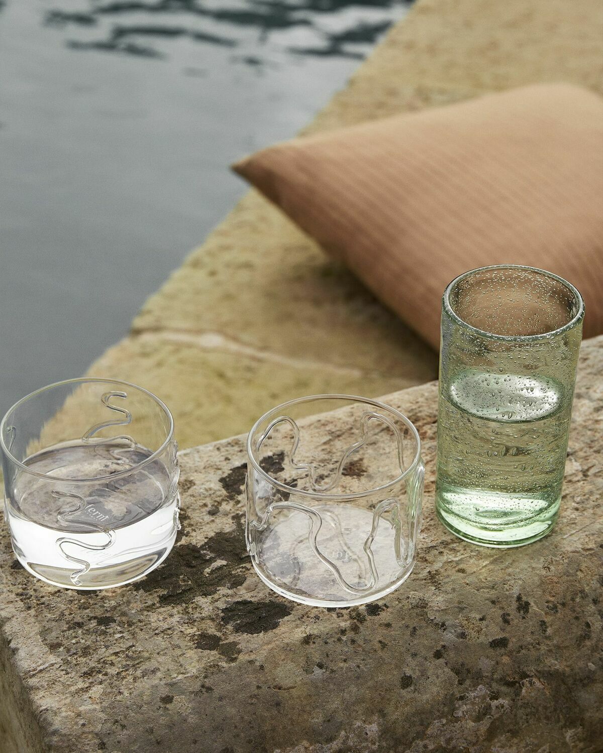 Ferm Living Doodle Glasses   Set Of 2 White Tableware