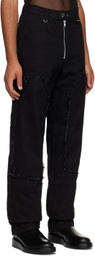 Parnell Mooney Black Frayed Knee Jeans