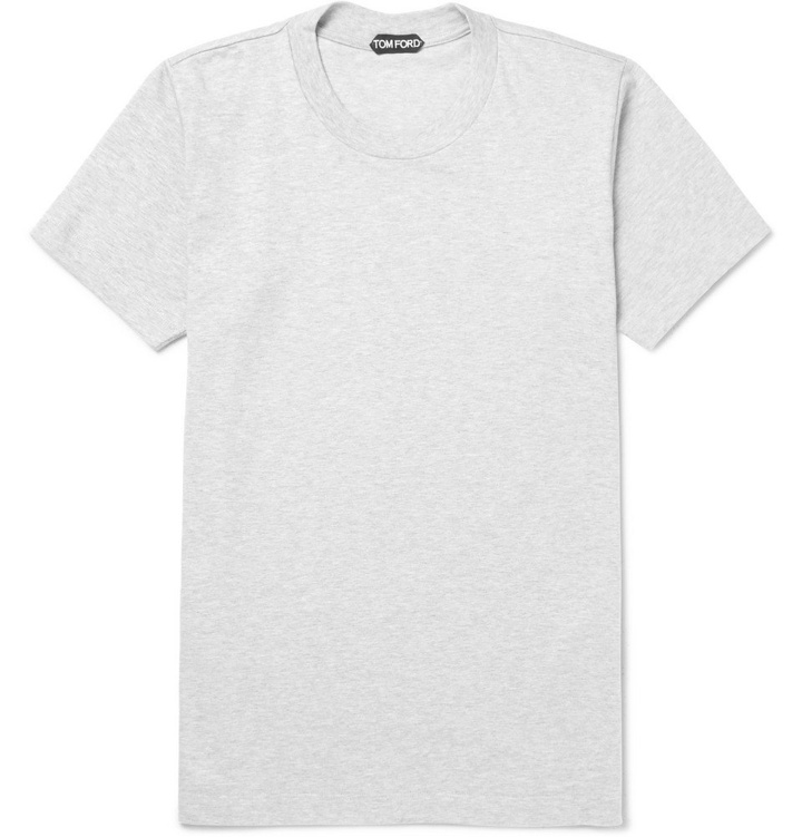 Photo: TOM FORD - Slim-Fit Mélange Cotton-Jersey T-Shirt - Men - Gray