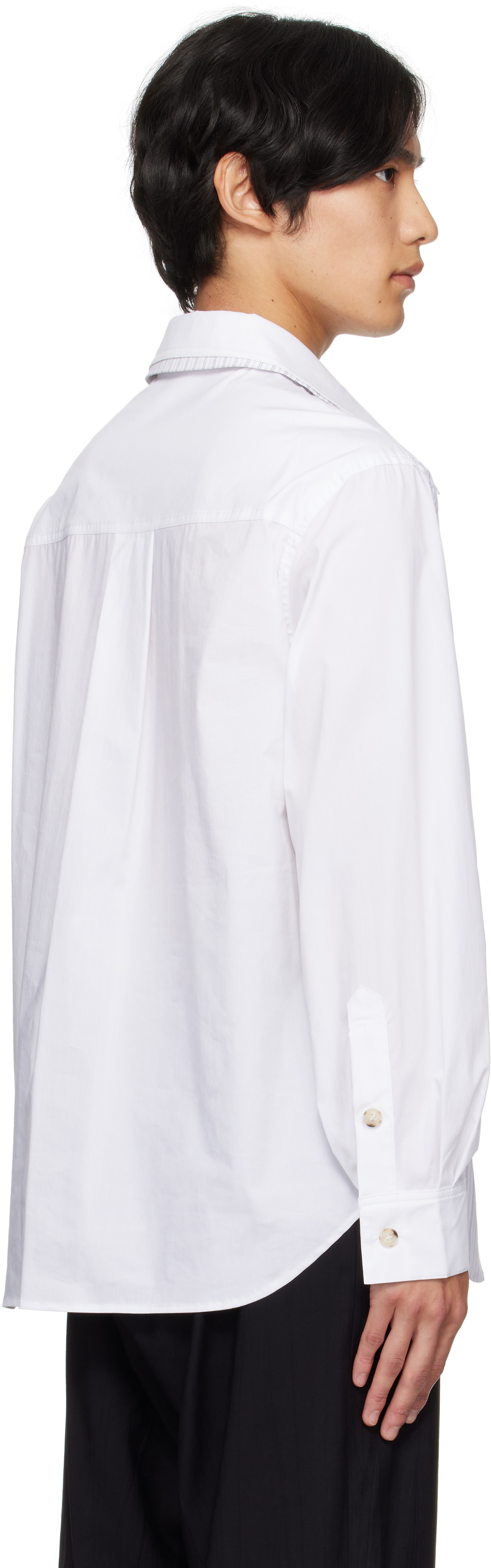 Andersson Bell White Open Collar Layered Shirt