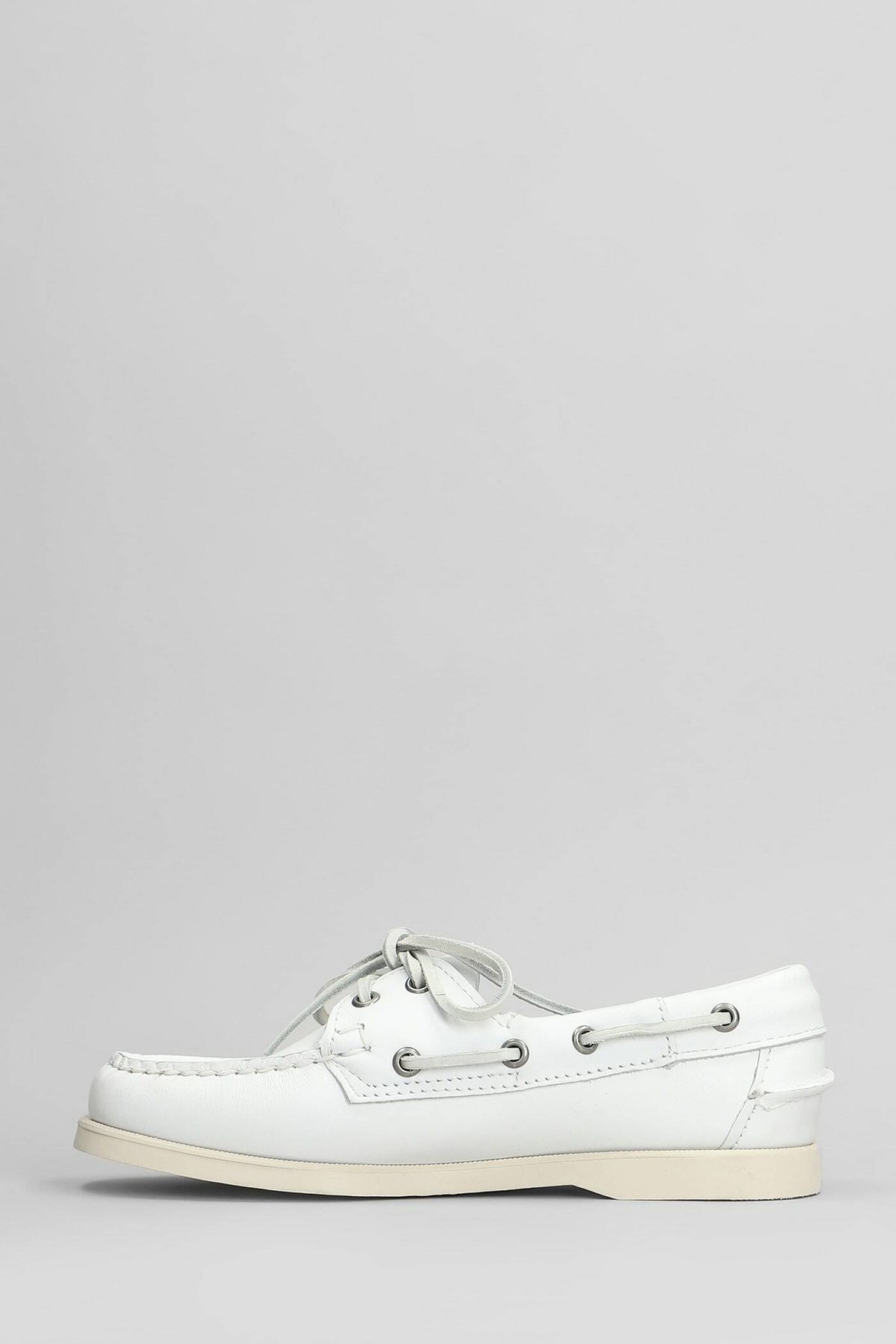 Sebago Portland Loafers In White Leather