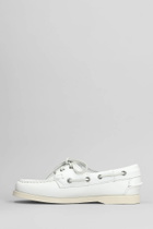 Sebago Portland Loafers In White Leather