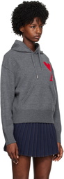 AMI Paris Gray Ami de Cœur Hoodie