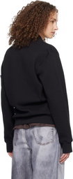 Stone Island Black 6100014 Mesh Stitch Organic Fleece Track Jacket