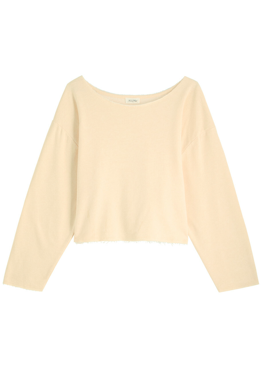 American Vintage Ofybow Cotton-blend Sweatshirt Cream