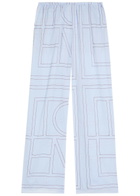 Toteme Logo-monogrammed Cotton-blend Pyjama Trousers Light Blue