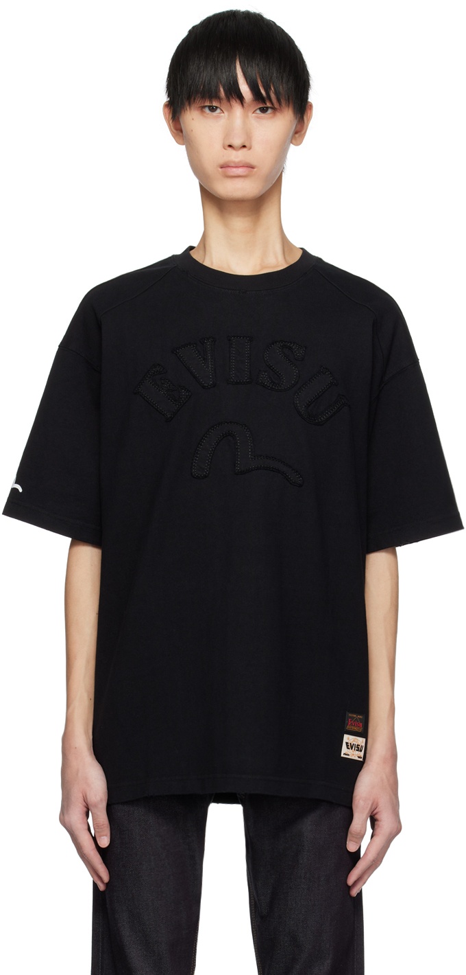 Evisu Black Appliqué T-Shirt Evisu