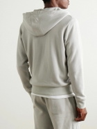 Kingsman - Logo-Embroidered Cotton and Cashmere-Blend Jersey Zip-Up Hoodie - Gray
