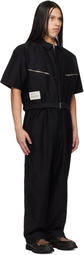 Song for the Mute Black Birkenstock Edition 'The Rebel' Zipped S/S Jumpsuit